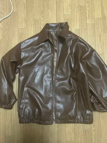 브라운 가죽 자켓