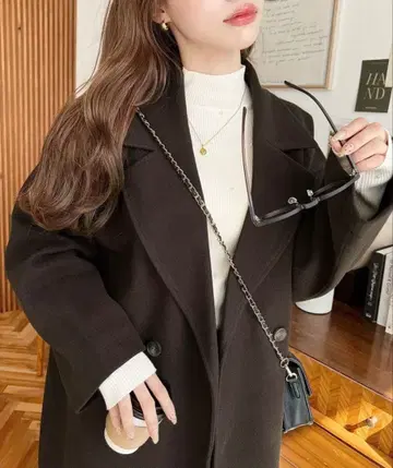 다크 브라운 롱 코트