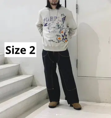 KHOKI Cross-stitch sweat shirt Oatmeal 2