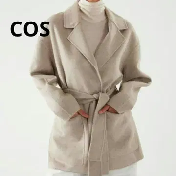 [ COS ] 미들 기장 울 코트 베이지