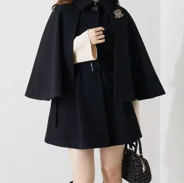 Chico 2way 판초 코트 블랙