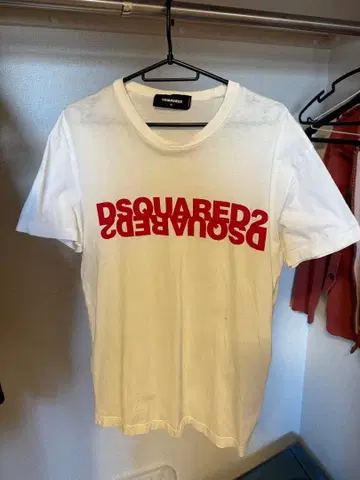 DSQUARED2 로고 프린트 T셔츠 화이트