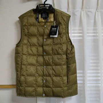 TAION M 사이즈 베이지 베이직 크루넥 이너 다운 베스트