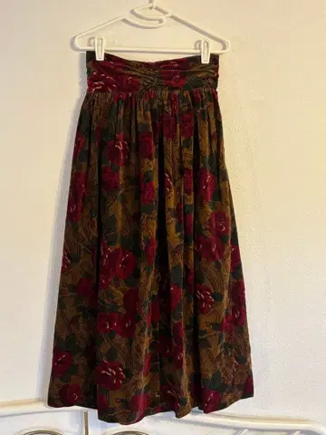 USA제 벨로아 꽃무늬 롱 스커트 구제 의류