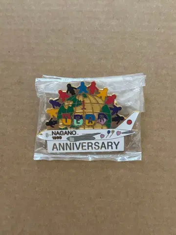 나가노 올림픽 Anniversary 1주년 기념 핀 배지 골드 컬러