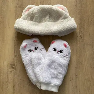 [ 24시간 이내 발송 ] 스트레이 키즈 지니 레드 모자 & 장갑 세트