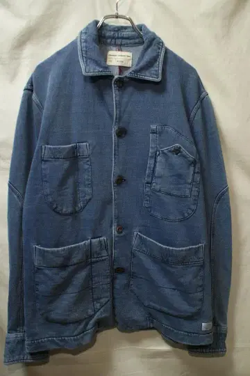 프렌치 커넥션 데님 맨투맨 자켓 빈티지 가공 실질 L