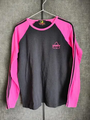 T셔츠 롱T hide Lemoned 스트라이프 핑크