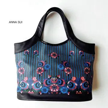 [새상품급] ANNA SUI 안나수이 토트백 꽃무늬 스트라이프 핸드백