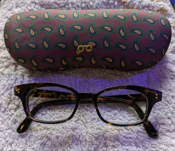 하쿠산 안경 톰 그린 앰버 안경 케이스 포함