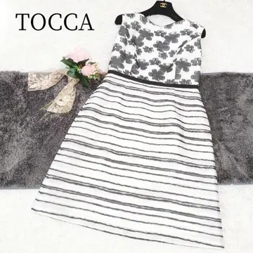 [ 토카/TOCCA ] [ L ] 롱 원피스 꽃무늬 보더 플레어 보타니컬