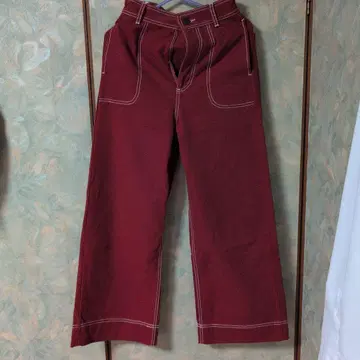 MOUSSY 버건디 스트레이트 레그 팬츠