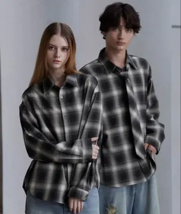 [ 시착만 한 상품 ] CLEL TR 헤링본 체크 셔츠 & 넥타이