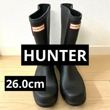 [ 새상품급 ] HUNTER 블랙 버클 남성용 레인부츠 26.0cm