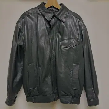 dunhill 천연 가죽 가죽 자켓 짙은 녹색