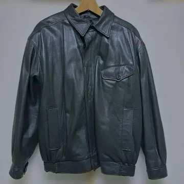 dunhill 천연 가죽 가죽 자켓 짙은 녹색