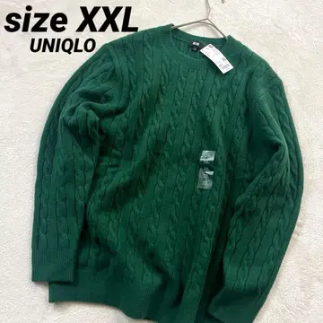 미사용품 유니클로 수플레얀 케이블 크루넥 스웨터 니트