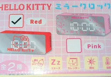 새상품 헬로키티 미러 클락 레드