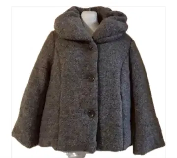 Reflect 후드 부착 그레이 울 코트