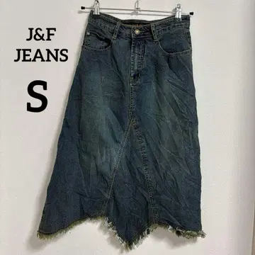 새상품급 J&F JEANS [ S ] 프린지 데님 스커트 A라인 코튼