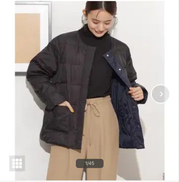 발수 가공 라이트 다운 리버서블 노카라 자켓