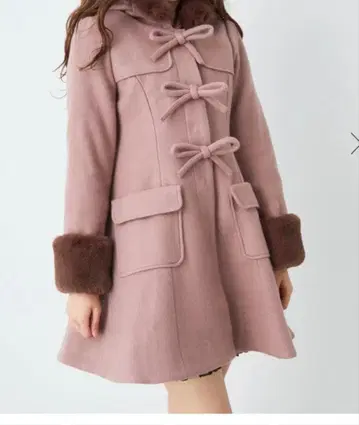 Ank Rouge 프론트 리본 도리 더플 코트 모카