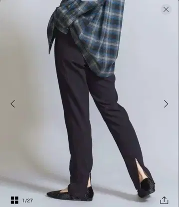 뷰티 앤 유스 슬림 백 지퍼 팬츠