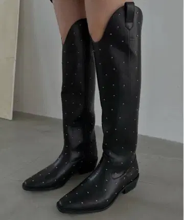 Ameri WESTERN STUDS LONG BOOTS 블랙 M 사이즈