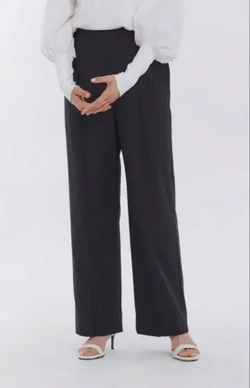 yori 논아이론 와이드 팬츠 블랙 36