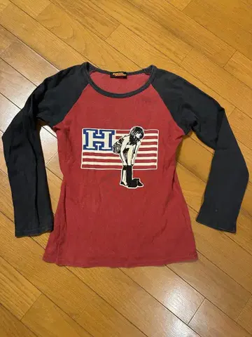 레어 Hysteric Glamour 빨검 래글런 T셔츠