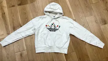 adidas 꽃무늬 자수 후드 부착 후드티