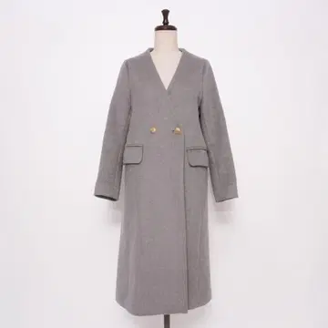 IENA 노카라 더블 버튼 롱 코트 그레이 사이즈 36*LD929