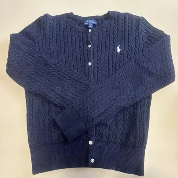 POLO 네이비 케이블 니트 가디건 L 사이즈 (키즈 사이즈)