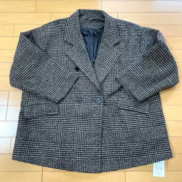 GRL 글렌체크 트위드 자켓 브라운