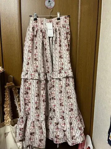 axes femme kawaii 스트라이프 로즈 스커트