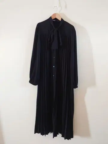 자라 플리츠 롱 원피스 블랙 XS