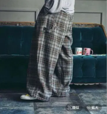 니코앤드 모드 노르딕 2턱 페인터 모듬 팬츠 그레이 체크 L