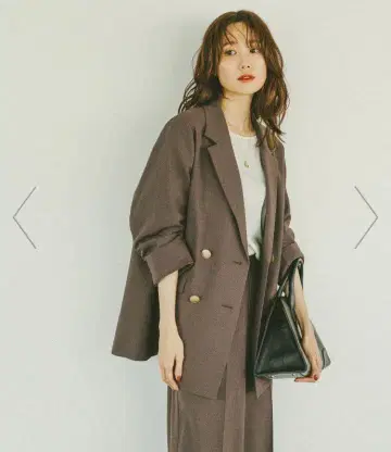 새상품 글로벌 워크 관리 용이 더블 자켓 완판 브라운