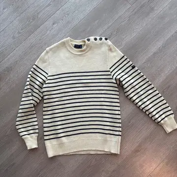 SAINT JAMES 스트라이프 스웨터 아이보리/네이비