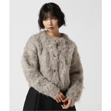CLANE SHAGGY SHORT KNIT CARDIGAN 베이지 1
