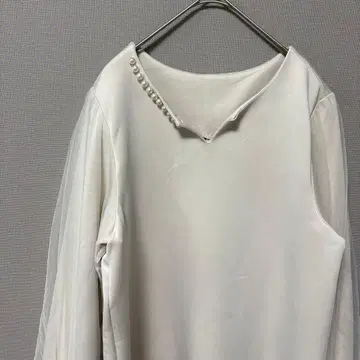 SILPLAIRE 키넥 분또 티셔츠(L) 튤 슬리브 모조 진주