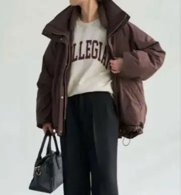 Spick & Span 2WAY 발수 다운 하프 코트 브라운 다운 38