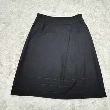 MONGRE 미디 스커트 M 울 그레이 타이트 무지 노코어