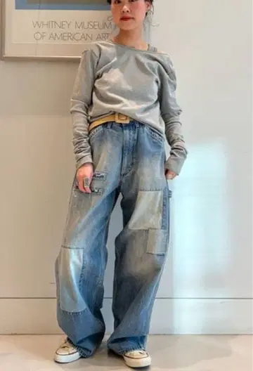 maturely x lee 데미지 리페어 페인터 팬츠