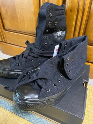23.5cm CONVERSE 블랙 하이컷 스니커즈
