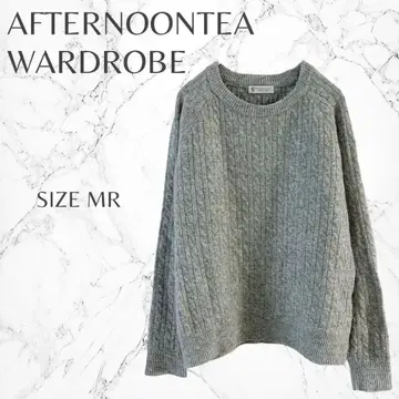 애프터눈 티 옷장 울 카멜 혼방 가을/겨울 니트 스웨터 M