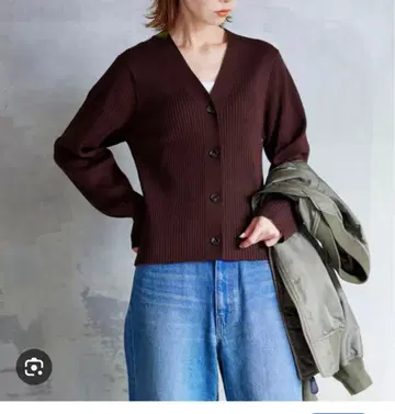 journal standard 워셔블 리브 가디건 보라색