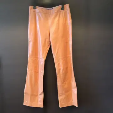 케이타 마루야마 양가죽 가죽 팬츠 살몬 핑크 빈티지