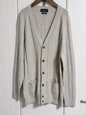 [ 새상품급 ] JUNKO CLASSIC 케이블 니트 가디건 베이지 울