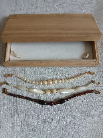 겉옷 잠금 장치 앤티크 3점 오동나무 상자 포함